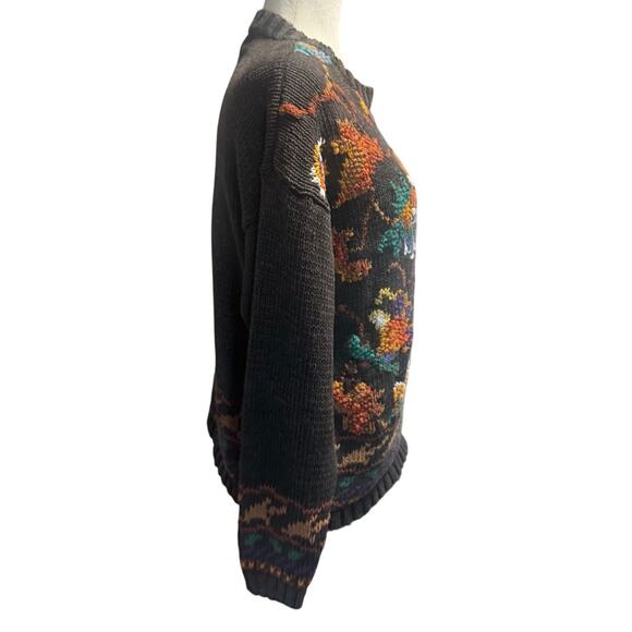 Vintage Reference Point Floral Knit Sweater Size Large - Picture 4 of 6